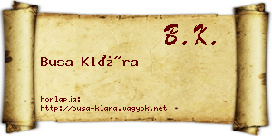Busa Klára névjegykártya